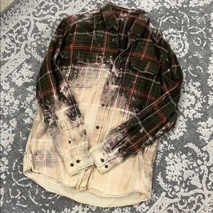 Flannel boutique button up with llama on back